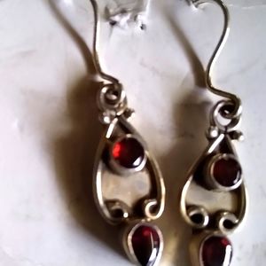 Sterling Silver Amber Earrings